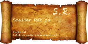 Sneider Róza névjegykártya