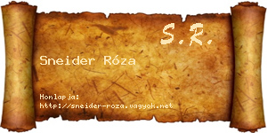 Sneider Róza névjegykártya